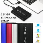 2.5 inch Hard Disk Case SATA to USB 2.0 HDD Box Slim Hard Drive Enclosure SSD Disk Case 2.5" USB2.0 HD External HDD Enclosure