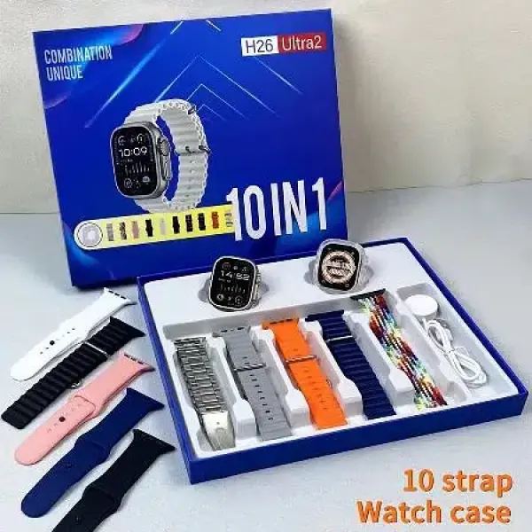 Smart Watch Ultra 2 H26 10 in 1 | Best Smart Watch | Smartwatch with 10 Straps | Smart Watch Price in Bahawalpur