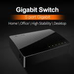 Tenda SG105, 5 Port Gigabit Switch, Unmanaged Home Ethernet Switch, Office Ethernet Splitter, Plug & Play, Plastic Case, Desktop/ Wall-Mount, Fanless Quiet, Limited Lifetime Protection